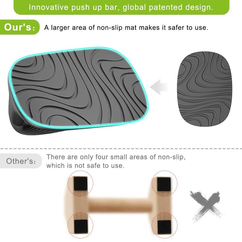 Kipika Push Up Bars, Pushup Stands, Anti-Slip Soft Plastic Push Up Handles, Bottom Anti-Slip Pad, Strength Training Equipment, Perfect for Floor Workout Exercise - Image 3
